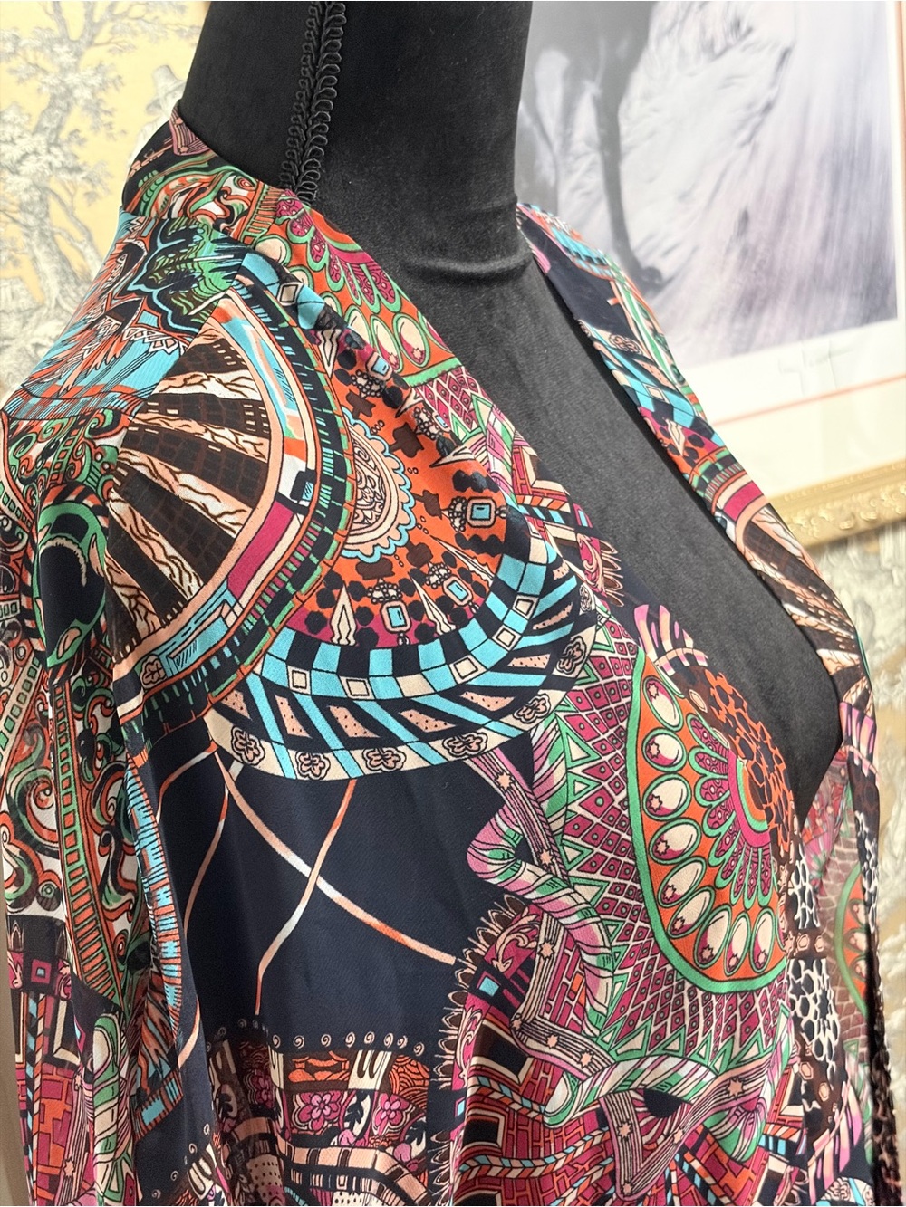 Women's Multicolor Patterned Kimono Jacket